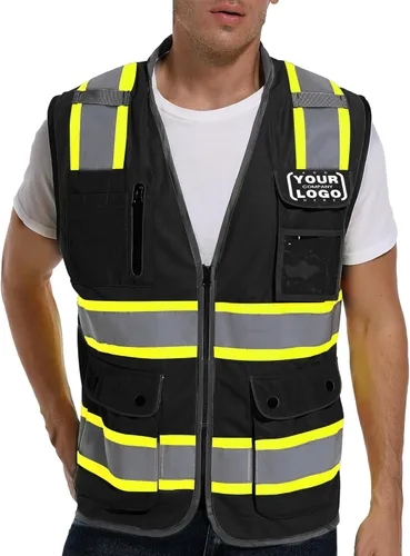 Miniatura 6 de ArcRidge Chaleco de seguridad reflectante para hombres y mujeres, chaleco de construcción de alta visibilidad, tiras reflectantes de doble tono