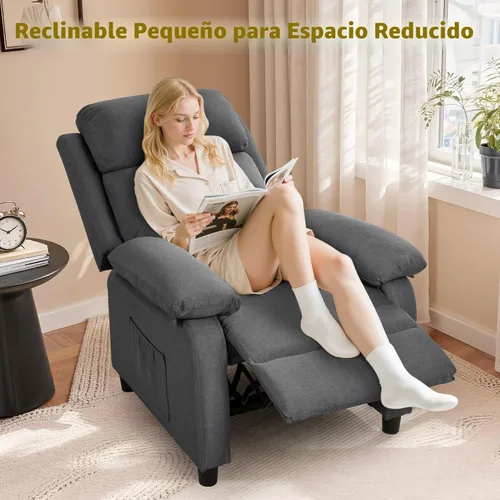 Miniatura 7 de Korser Silla reclinable, sillas de sala de estar para adultos, silla de lectura acolchada para asiento profundo con bolsillos laterales, reclinables