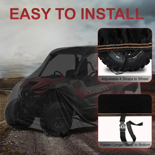 Miniatura 2 de Cubierta UTV de 2 plazas impermeable para todo tipo de clima, compatible con Yamaha Wolverine x2 850 1000 Rhino 450 660 700 YXZ1000R Ranger 500 570
