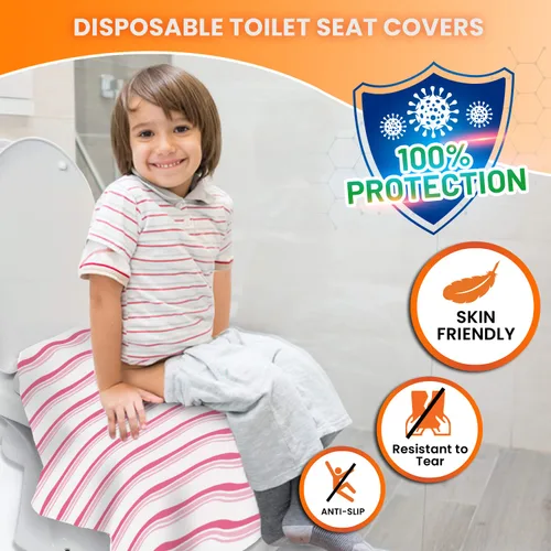 Miniatura 2 de 20 fundas de asiento de inodoro extragrandes desechables para niños y adultos, fundas de inodoro desechables para viajes, fundas de asiento de Ondas