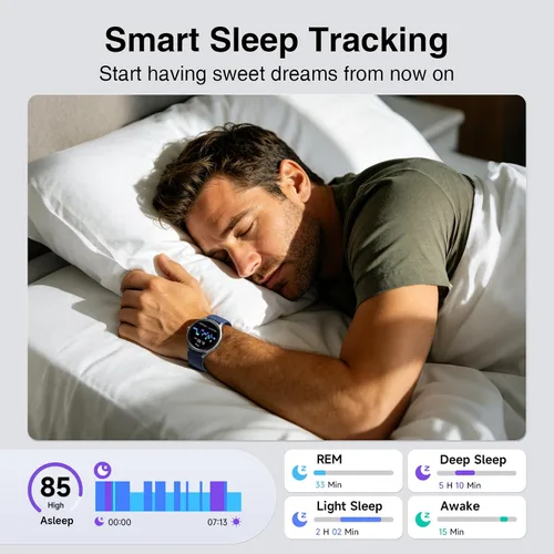 Miniatura 6 de Fitpolo Reloj inteligente para hombres y mujeres, Android iPhone, rastreador de actividad física HD de 1.27 pulgadas con llamadas y respuesta