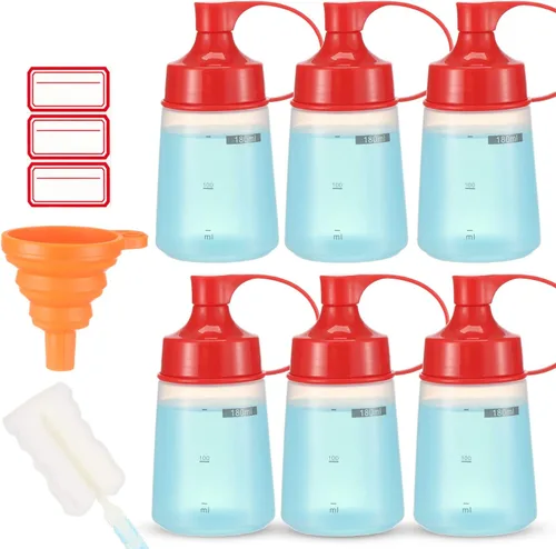 Miniatura 13 de Botella exprimidora de condimentos para salsas de boca ancha, botellas de plástico para condimentos, pintura, salsa de tomate, mostaza, aceite
