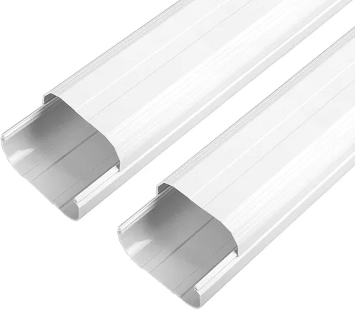 LyPrem Kit de cubierta de línea de PVC, accesorios para mini división sin conductos (paquete de 2 conductos rectos de 5 pulgadas, blanco)