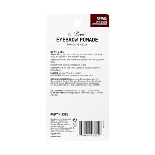 Miniatura 7 de Ruby Kisses Go Brow Pomada para cejas resistentes al agua de larga duración a prueba de manchas (marrón oscuro)