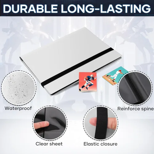 Miniatura 3 de Carpeta de Cartas Coleccionables, Carpeta de Álbum de Cartas Tipo Libro Apta para MTG Béisbol Fútbol Americano Cartas Deportivas, Carpeta de Blanco