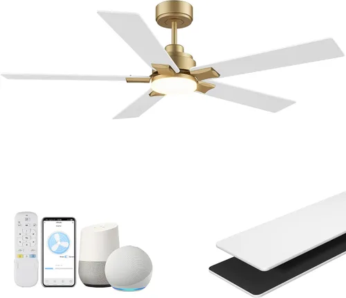 Miniatura 10 de Hoenofly Ventilador de techo inteligente de 42 pulgadas con control remoto de luces, control por aplicación y voz Alexa WIFI, motor CC reversible