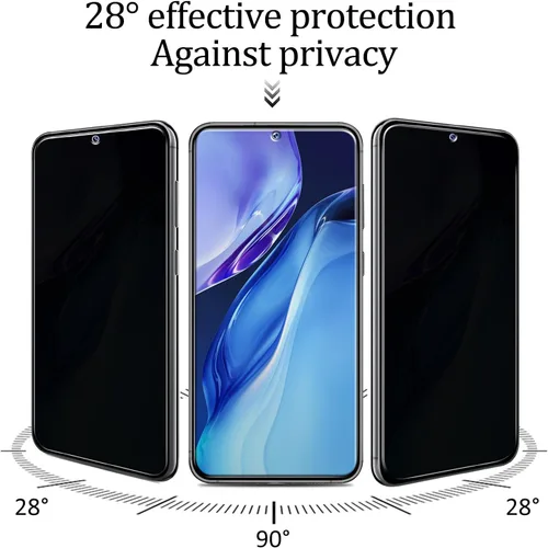 Miniatura 6 de Paquete de 3 protectores de pantalla de privacidad para Samsung Galaxy S23 5G, película de vidrio templado privado antiespía, compatible