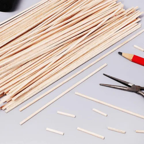 Miniatura 4 de Palitos de madera, 200 varillas cuadradas de madera dura de 1/8 x 1/8 x 12 pulgadas, tiras de madera sin terminar, barra de madera cuadrada