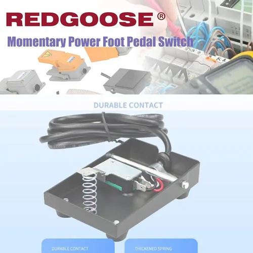 Miniatura 6 de Interruptor de pedal de pie de potencia momentánea 250VCA 10A SPDT 1NO1NC Interruptor de pie resistente con cable de 6 pies, color negro