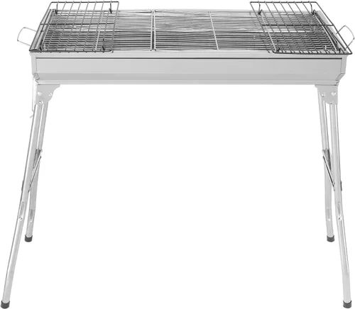 Miniatura 8 de Savins Parrilla portátil de acero inoxidable, parrilla de barbacoa para cocinar al aire libre, camping, senderismo, picnic, jardín, playa, fiesta