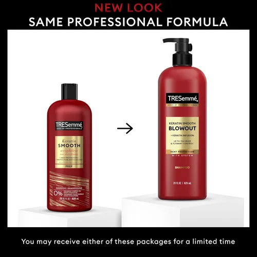 Miniatura 3 de TRESemmé Champú 4 unidades de queratina suave transformando cabello rebelde, formulado con disciplina laminar, 28 onzas líquidas