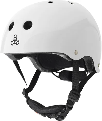 Triple Eight Lil 8 Dual Certified Sweatsaver - Casco de patineta y bicicleta para niños Blanco (White Glossy)