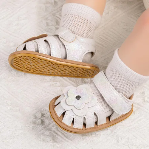 Miniatura 83 de Meckior Sandalias de verano con punta abierta y suave de piel sintética para bebés y niñas pequeñas