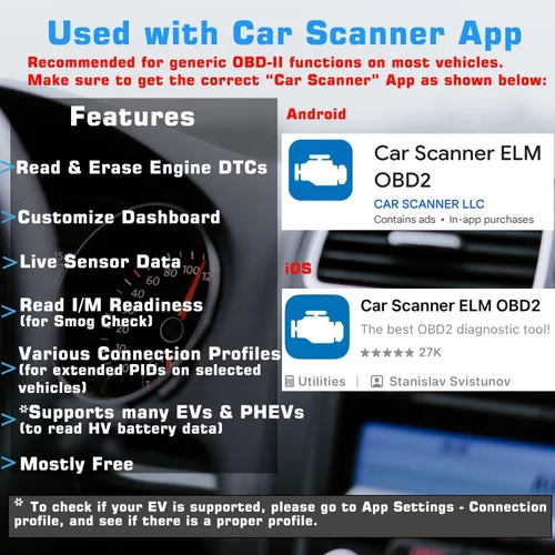 Miniatura 2 de Veepeak OBDCheck BLE+ Bluetooth OBD II escáner para iOS y Android, lector de código de motor de verificación de coche, herramienta de escaneo