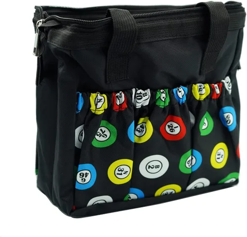 Miniatura 2 de Yuanhe Bolsas de Bingo Dauber con 6 Bolsillos Bolsa de Transporte Negra para Bingo