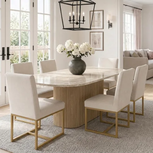 Miniatura 21 de HNY Juego de 2 sillas de cocina modernas, silla de cocina y comedor de cuero PU, silla de comedor tapizada silla auxiliar con marco de metal
