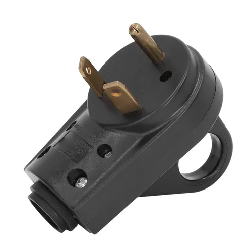 Miniatura 4 de Reemplazo macho de enchufe RV 30A, conector eléctrico de 3 clavijas de 125 V con mango de reparación de cable de alimentación para RV latón nailon 1