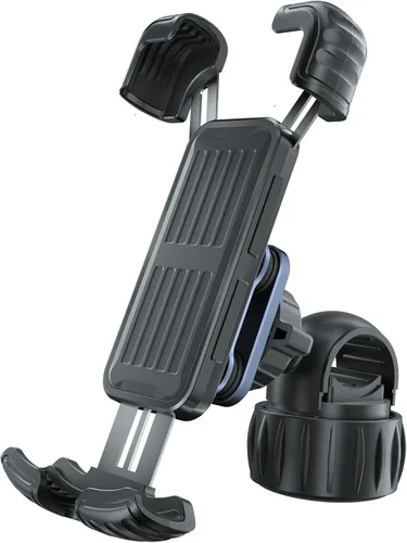 Miniatura 9 de Hiboy Soporte de teléfono para motocicleta, amortiguador de vibraciones mejorado, soporte giratorio de 360°, clip de teléfono para manillar