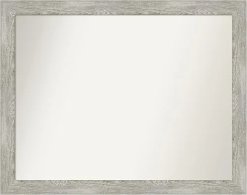 Miniatura 316 de Amanti Art Espejo de baño gris para sobre el fregadero, 31 x 48 pulgadas, espejo de tocador rectangular estrecho de color gris, marco de madera