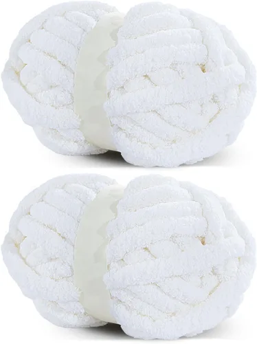 Miniatura 38 de HOMBYS Hilo de Chenille Grueso Carbón para Crochet, Hilo Grueso Espeso y Esponjoso para Tejer, Hilo Súper Grueso para Tejer Mantas a Mano, Hilo