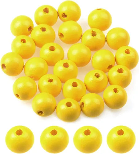 Miniatura 56 de AD Beads Cuentas de madera con espacio libre para manualidades, cuentas de madera con agujero grande surtidas para hacer collares, pulseras