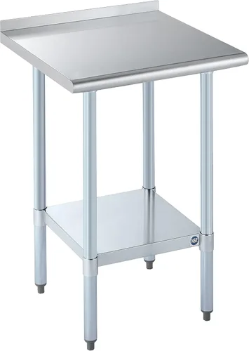 Miniatura 61 de Mesa de acero inoxidable para preparación y trabajo con protector contra salpicaduras, 24x72 pulgadas