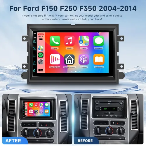 Miniatura 4 de 4 núcleos+64G Android 15 Radio de coche estéreo para Ford F150 F250 F350 2004-2014, pantalla táctil de 7 pulgadas estéreo de coche inalámbrico