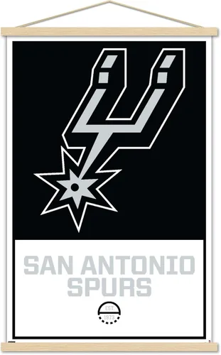 Trends International NBA San Antonio Spurs - Póster de pared con logotipo 21, 22.375 x 34 pulgadas, paquete de impresión premium y colgador de