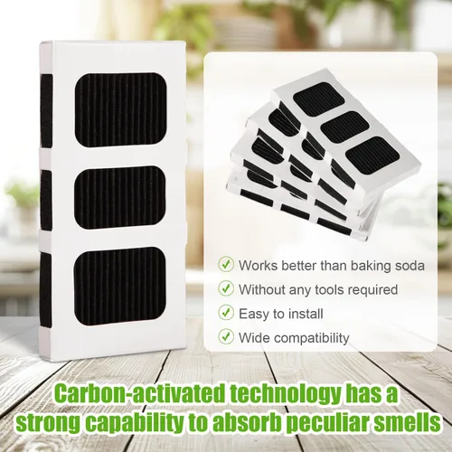 Miniatura 3 de 4 piezas de repuesto de filtro de aire para refrigerador, tecnología activada por carbono, filtro de aire fresco para refrigerador compatible