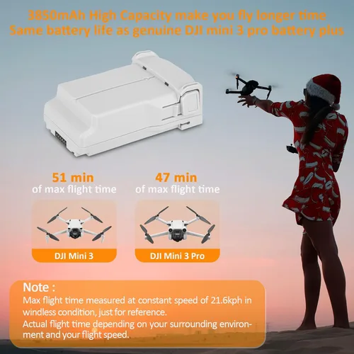 Miniatura 4 de Mini 3 baterías recargables 1 paquetes 3850mAh reemplazo para mini 3/mini 3 pro batería compatible con DJI Mini 3/Mini 3 Pro Drone