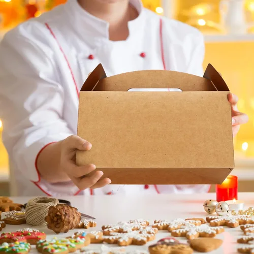 Miniatura 6 de Tinlade 36 cajas grandes de San Valentín para recuerdos de fiesta a granel de 9.5 x 5 x 5 pulgadas, caja de cartón de papel kraft para dulces