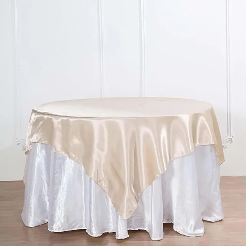 Miniatura 45 de Efavormart Paquete de 5 Sobremanteles Cuadrados de Satén de 60" para Decoraciones de Mesa de Bodas, Catering y Fiestas, Cubierta de Mantel Negro