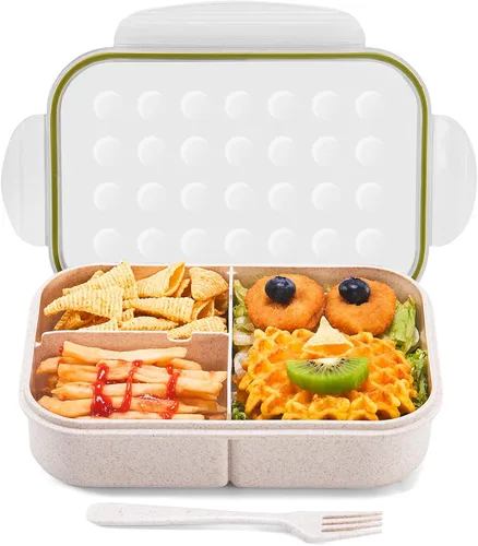 Miniatura 15 de MISS BIG® Lonchera Bento para adultos, fiambrera, a prueba de fugas, sin BPA y sin tintes químicos, para lavavajillas y microondas