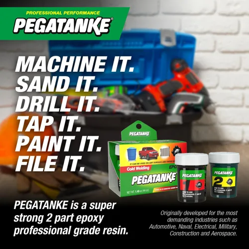 Miniatura 5 de PEGATANKE - Resina epoxi negra de 2 partes y adhesivo de soldadura en frío Pegamento de metal líquido de alta resistencia para tanques
