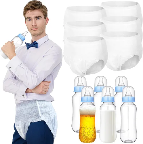 Miniatura 13 de Hushee 6 Sets de Juegos Divertidos de Botellas de Plástico para Baby Shower, Juegos Para Biberones de Plástico, Pañales Desechables, Regalos