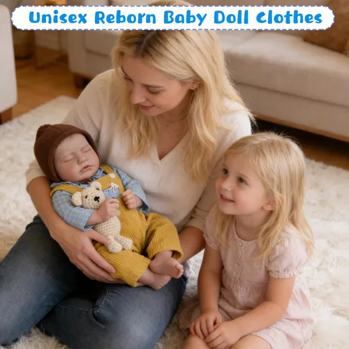 Miniatura 2 de EKOKIZ Ropa de muñecas Reborn para bebé, ropa de bebé niño perfectamente lindos, trajes de muñecas recién nacidas de 17 a 20 pulgadas, accesorios