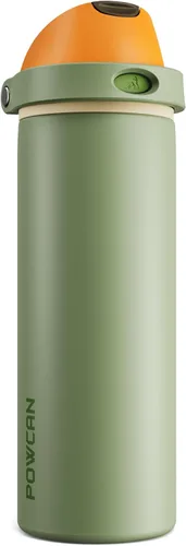 Miniatura 41 de POWCAN - Botella de agua aislada, 24 oz, tapa 2 en 1, boquilla de botón, popote abatible, a prueba de fugas, acero inoxidable, para portavasos