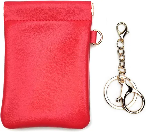 Miniatura 8 de VOFOON Monedero de cuero con llavero pequeño titular de cambio delgado para mujeres y hombres, Negro -, Bolsa delgada