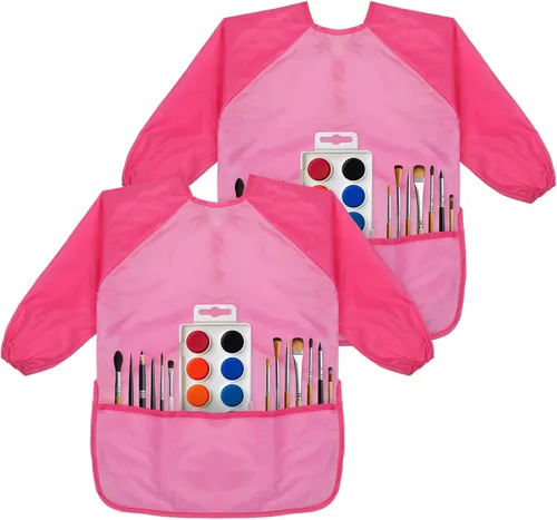 Giantree 2 delantales de pintura para niños, impermeables, para niños de 5 a 8 años, pintura para cocinar y hornear