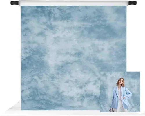 Miniatura 8 de Kate Telón de fondo azul claro para fotografía de 5 x 7 pies, textura azul, fondo de retrato de fondo antiguo maestro