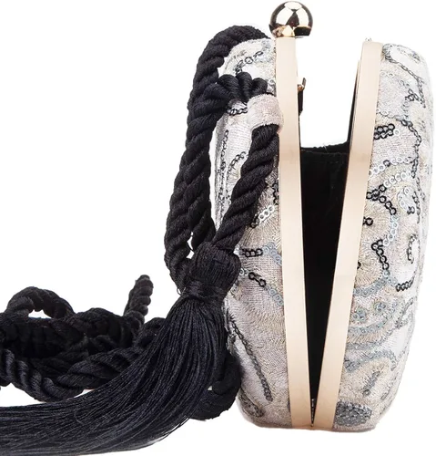 Miniatura 4 de Fawzia - Bolsas de noche con bordado de lentejuelas de terciopelo