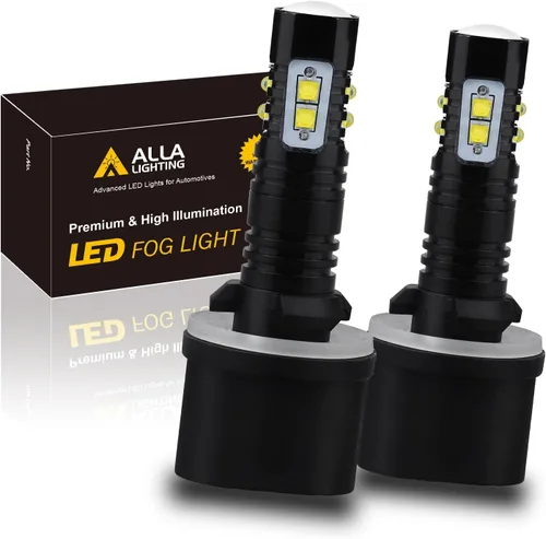 Miniatura 11 de Alla Lighting Bombillas LED antiniebla 9006 HB4 de 2400 lúmenes, 6000 K, xenón blanco superbrillante, lámparas antiniebla de repuesto