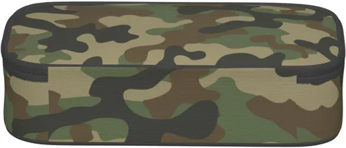 Miniatura 3 de Estuche para lápices con estampado de camuflaje verde y camuflaje, bolsa con soporte para bolígrafos, organizador de escritorio para escuela