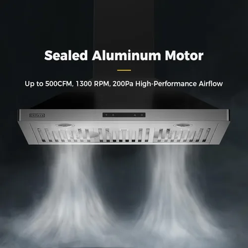 Miniatura 3 de Empava Campana extractora de pared con conductos o sin conductos de 36 pulgadas, ventilación de estufa de escape de cocina con motor de aluminio