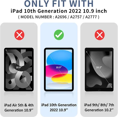 Miniatura 2 de ProtUTab Funda para iPad de 10ª generación, funda de activación y suspensión automática para iPad de 10ª generación, funda delgada con soporte