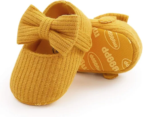 Miniatura 5 de Zapatos planos Mary Jane para bebés y niñas, con lazo, floral, princesa, vestido de boda, zapatos suaves para recién nacidos, cuna para primeros