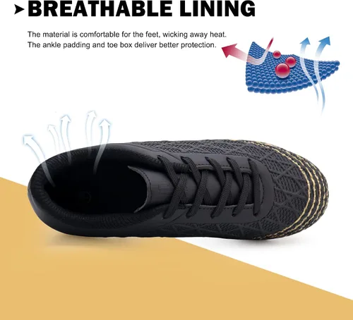 Miniatura 3 de brooman Zapatos de fútbol para niños y niñas, zapatos de fútbol al aire libre (bebéniño pequeñoniño grande)