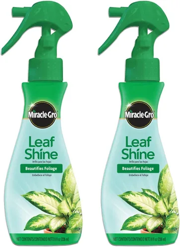 Miracle-Gro Leaf Shine Spray para plantas de interior de hojas duras, limpia y embellece el follaje, 8 onzas líquidas (paquete de 2)