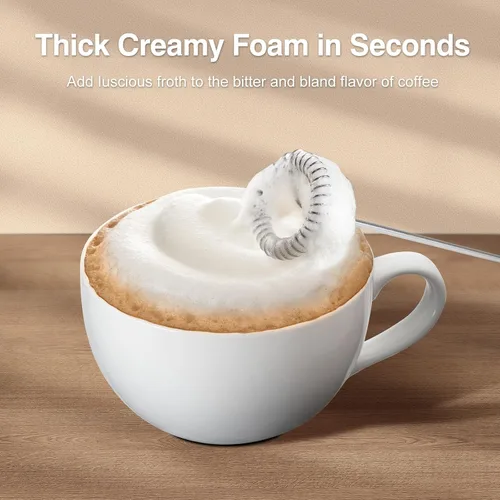 Miniatura 3 de Espumador de leche recargable de mano, varita espumadora y mezclador de bebidas para café, batidor eléctrico y agitador para latte, capuchino