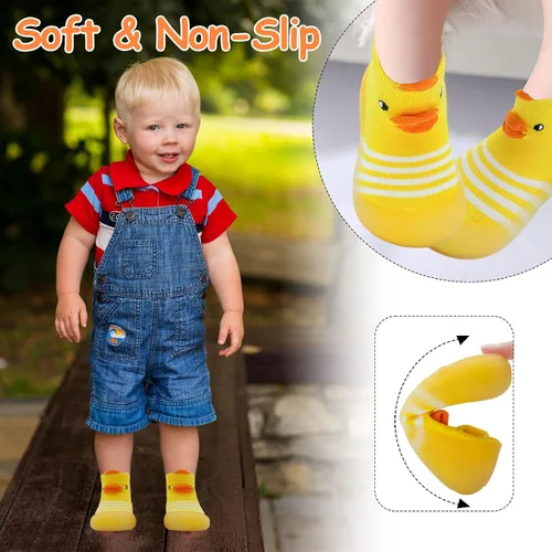 Miniatura 3 de Dexspoeny 1 Pair Baby First Walking Shoes, Baby Socks Shoes BoysGirls Walkers Shoes Non-Skid Slipper Shoes with Soft Rubber Sole Toddle Sneaker